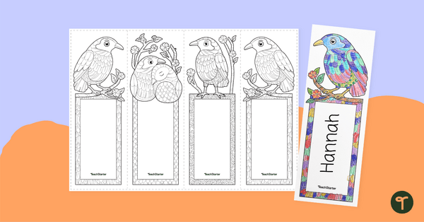 Go to Bowerbird Mindful Colouring Bookmarks teaching resource