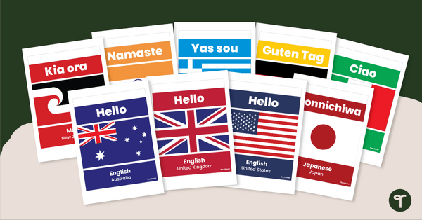 Go to Hello From Around the World Bunting teaching resource