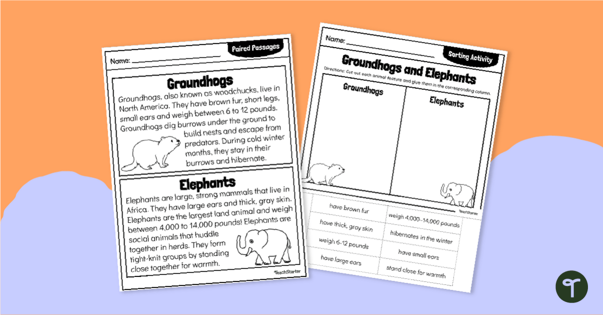 Groundhog Day Worksheets - Cut and Sort Activity teaching resource