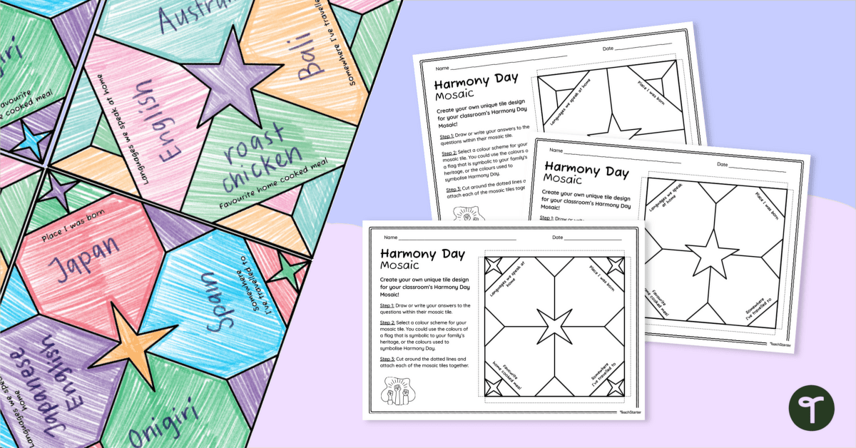 Harmony Day Quilt Template teaching resource