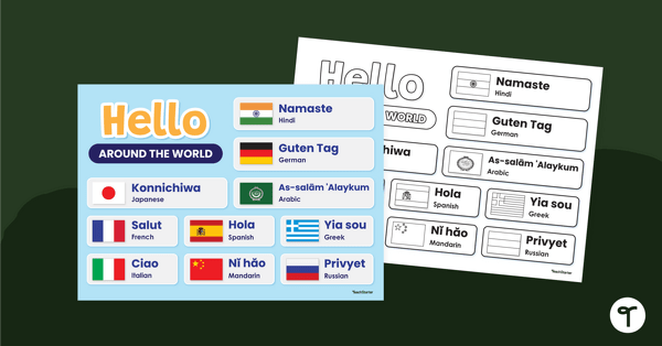 Go to Hello Around The World Poster teaching resource