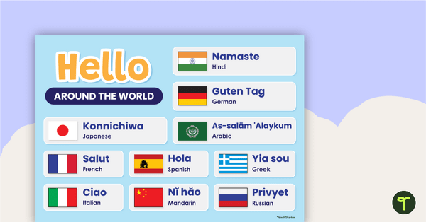 Hello Around The World Poster teaching resource
