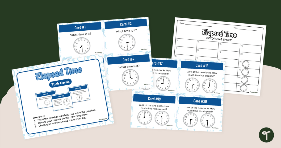 Time and Elapsed Time - Task Cards teaching resource