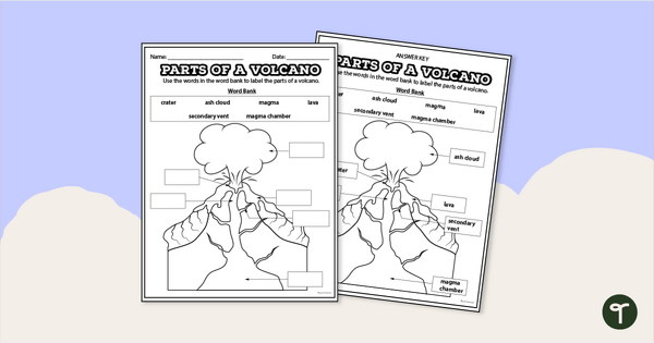 Go to Diagram of a Volcano - Labeling Worksheet teaching resource