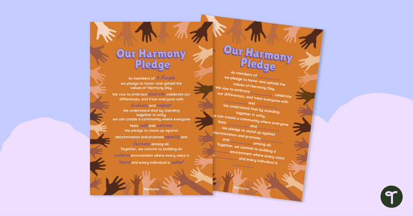 Go to Harmony Day Class Pledge teaching resource