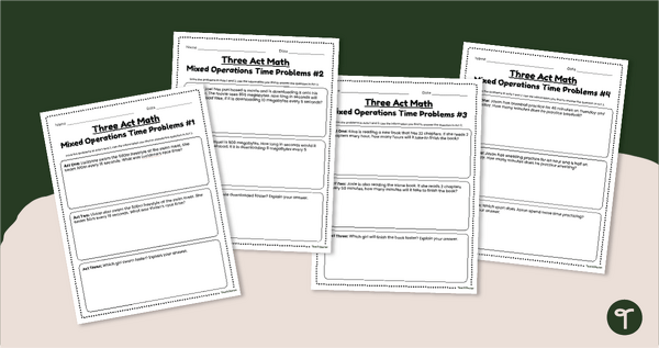 Go to 3-Act Math Tasks - Time Conversion Worksheets teaching resource