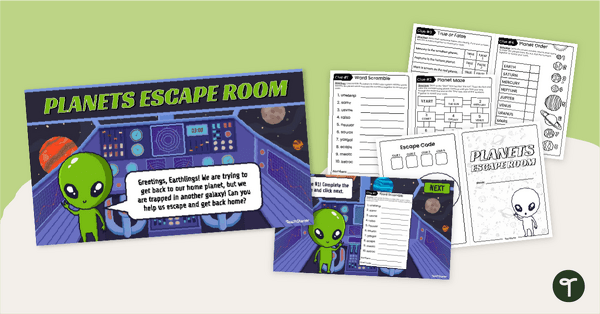 Go to Planets Escape Room Activity teaching resource