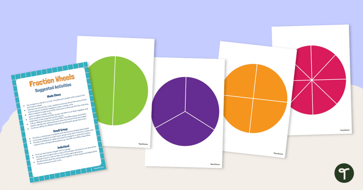 Fraction Circles and Suggested Activities Sheet teaching resource