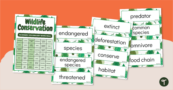 Go to Wildlife Conservation Vocabulary Words teaching resource