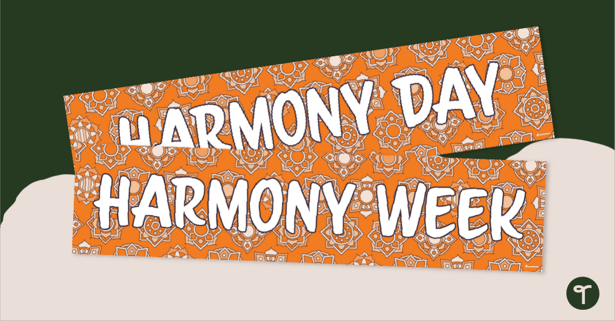 Harmony Day Display Banner teaching resource