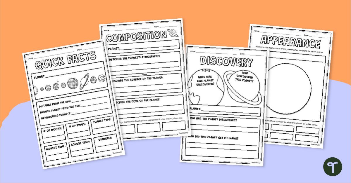 Planet Research Templates teaching resource