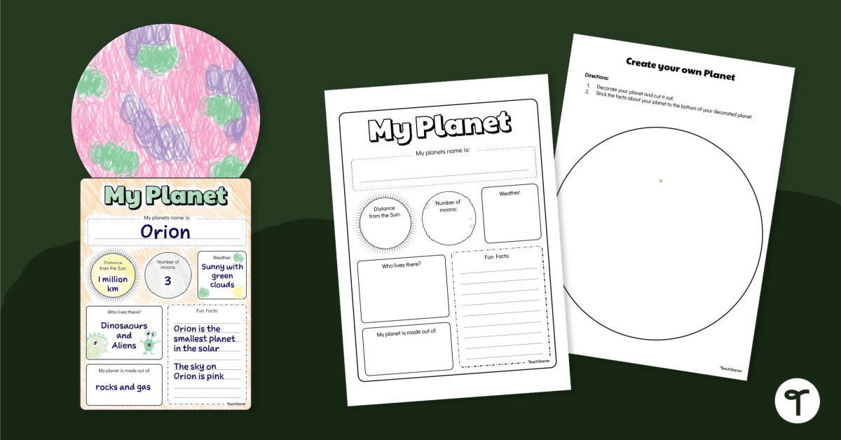 If I Could Create My Own Planet Craft Template teaching resource