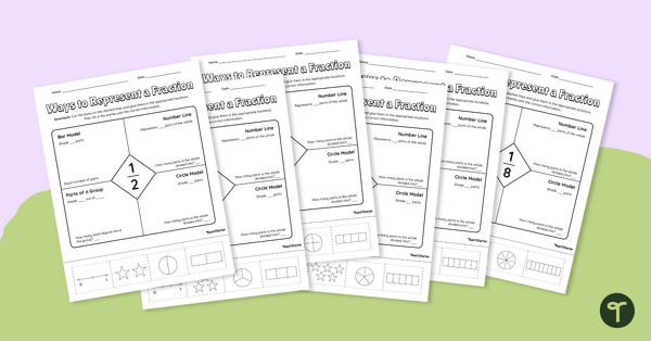 Go to Ways to Represent a Fraction Worksheet teaching resource