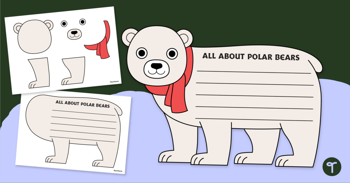 Polar Bear Craft Template teaching resource