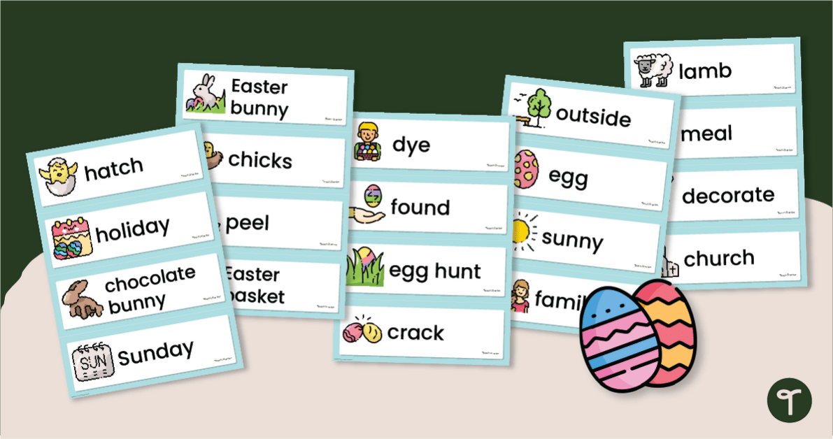 Free Easter Word Wall Vocabulary teaching resource