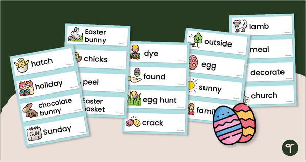 Go to Free Easter Word Wall Vocabulary Display teaching resource