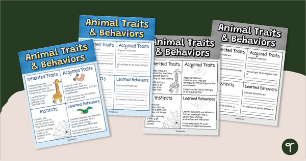 Go to Animal Traits and Behaviors Anchor Charts teaching resource