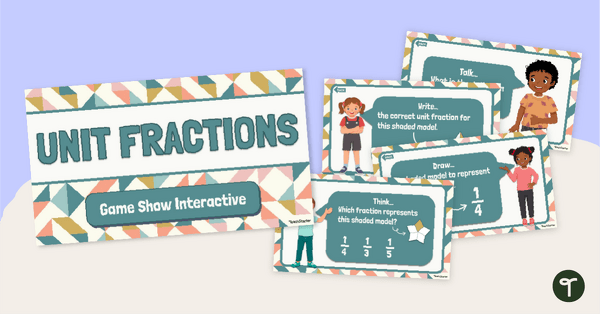 Go to Unit Fractions Game Show Interactive teaching resource