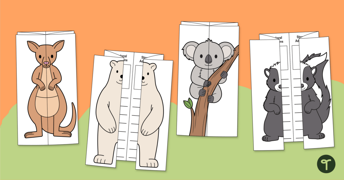Animal Adaptations Foldables - Shutter Card Templates teaching resource