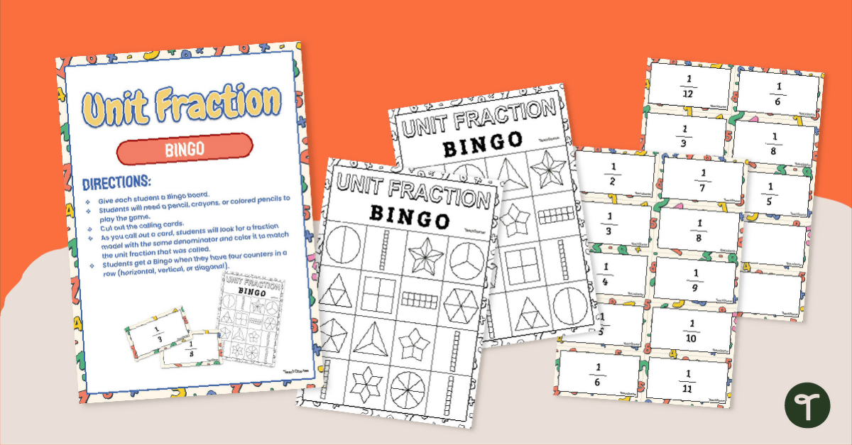 Unit Fraction Bingo teaching resource