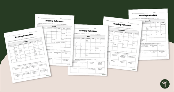 Go to Reading a Calendar Worksheets teaching resource