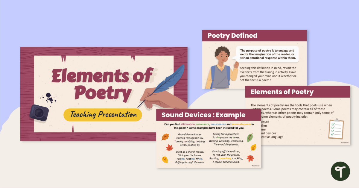 Elements of Poetry Teaching Slides teaching resource