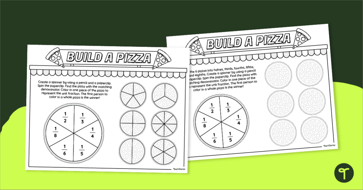 Build a Pizza! Unit Fraction Game teaching resource