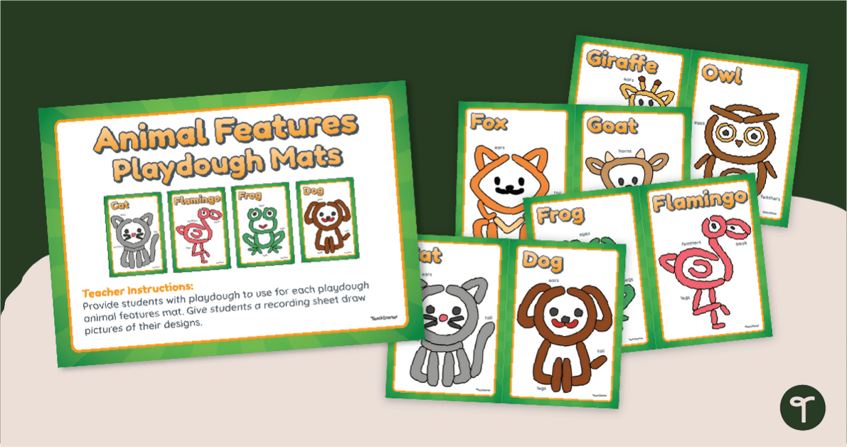 Animal Features Playdough Mats teaching resource
