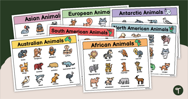 Go to Animals Around the World - Word Mats teaching resource