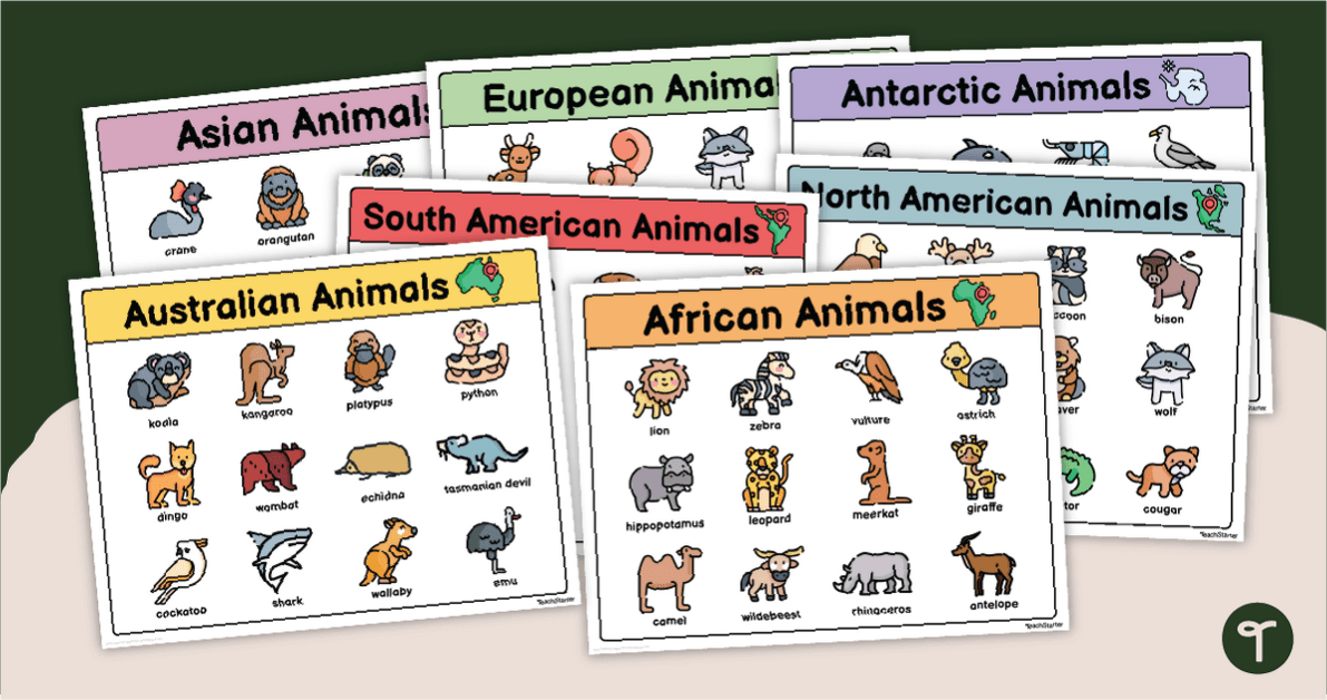 Animals Around the World - Word Mats teaching resource