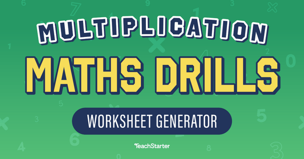 Go to Multiplication Maths Drills - Worksheet Generator widget