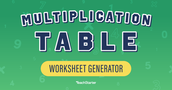 Go to Multiplication Table Worksheet Generator widget