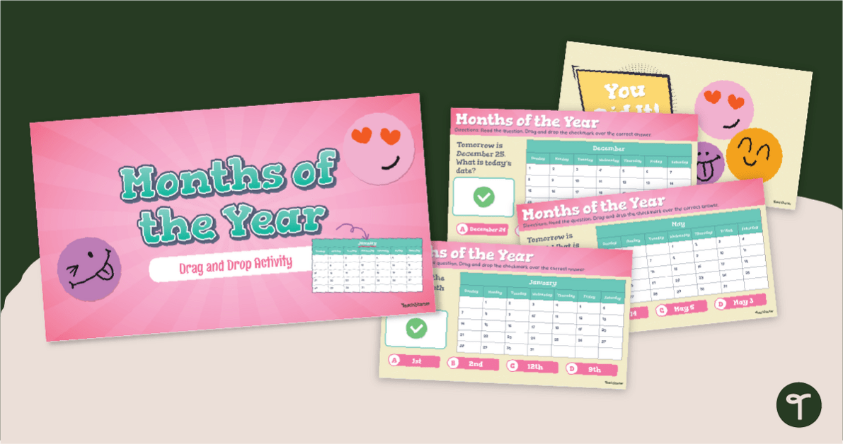 Months of the Year - Digital Math Activity teaching resource