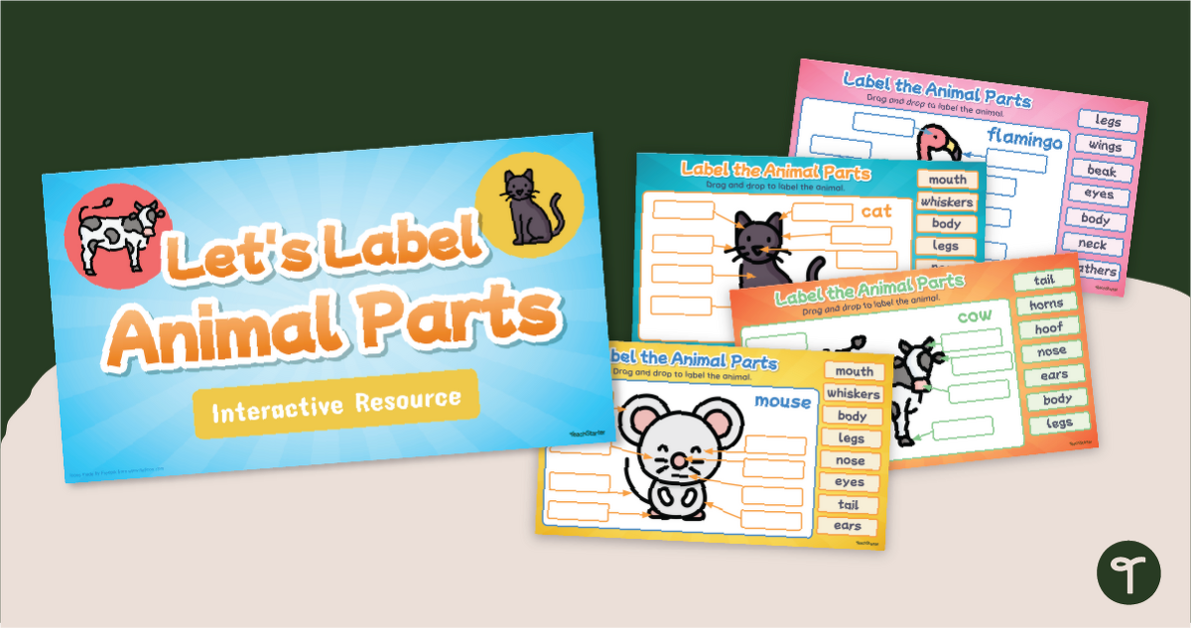 Parts of an Animal Labeling Activity - Digital Learning Resource teaching resource