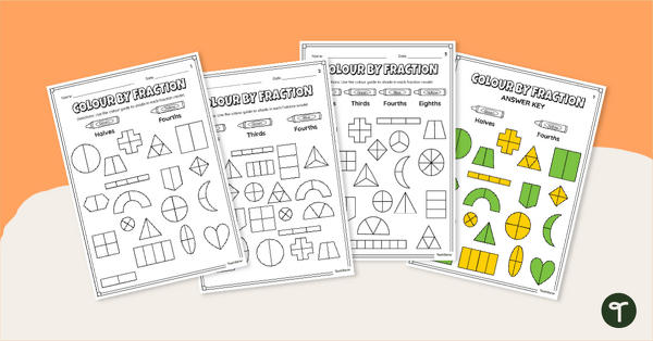 Go to Colour by Fraction Worksheet Pack teaching resource