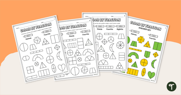 Go to Color by Fraction Worksheet Pack teaching resource