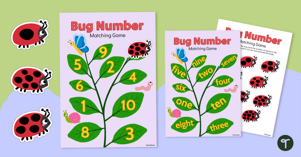 Image of Numbers 1-10 Bug Matching Game