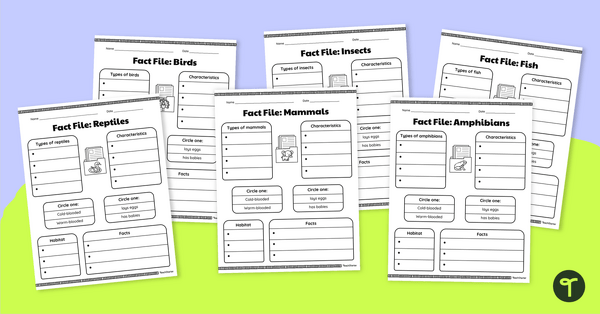 Go to Animal Group Fact File Worksheets teaching resource