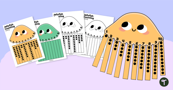 Go to Jellyfish Count to 10 Match-Up Craft teaching resource