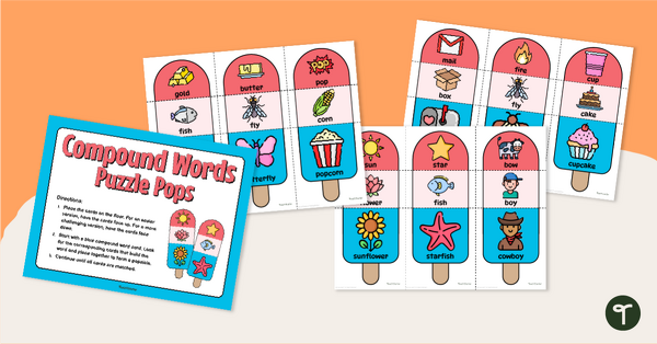 Compound Nouns for Kids - Puzzle Pop Game teaching resource
