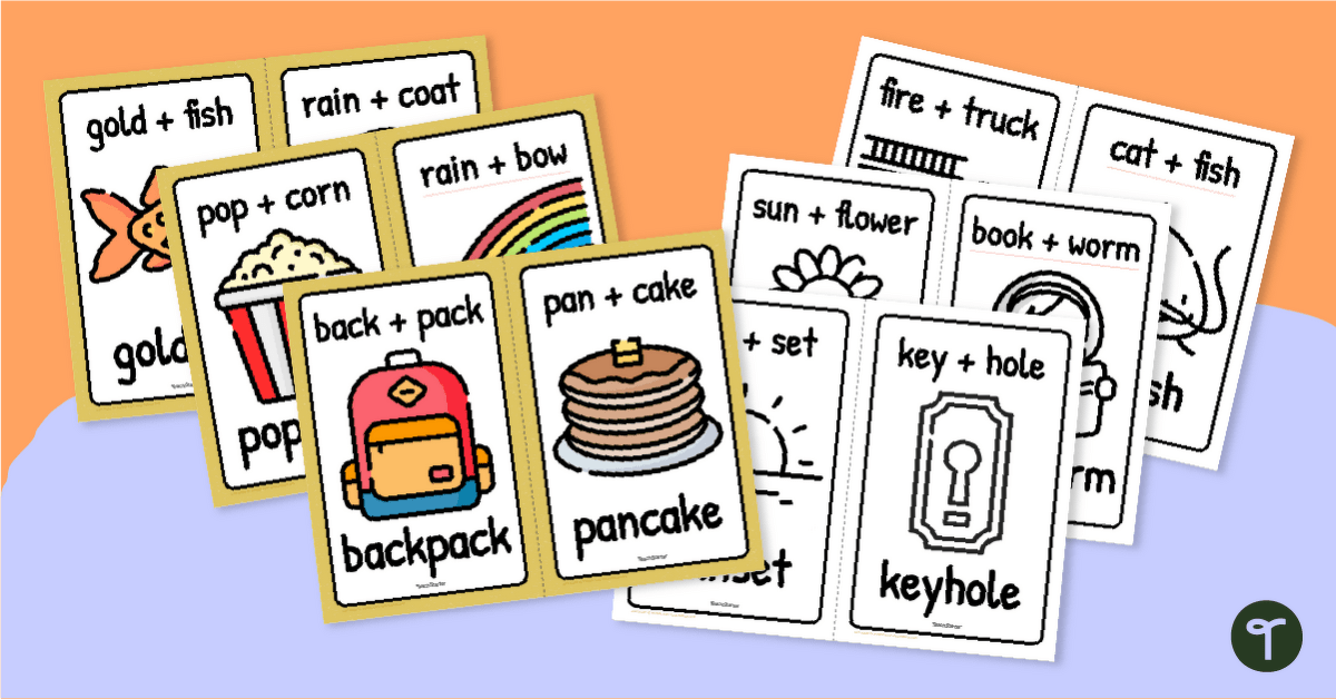Mini Compound Word Anchor Charts - Vocabulary Display teaching resource