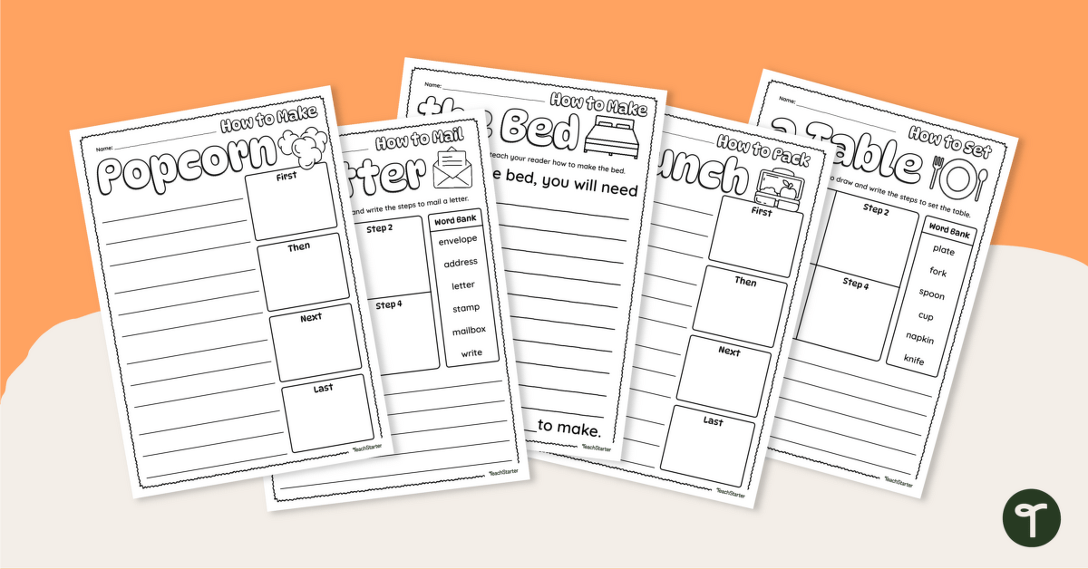 Procedural Writing Templates – "How to" Prompts teaching resource