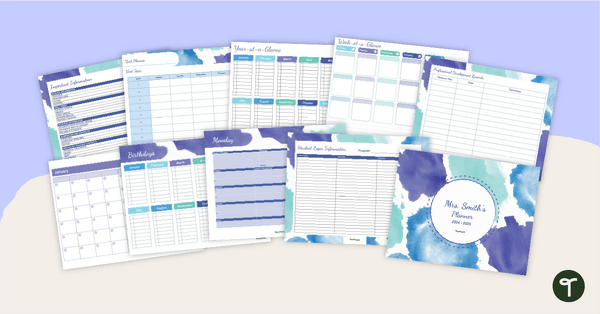 Go to Tranquil Watercolor Digital Teacher Planner teaching resource