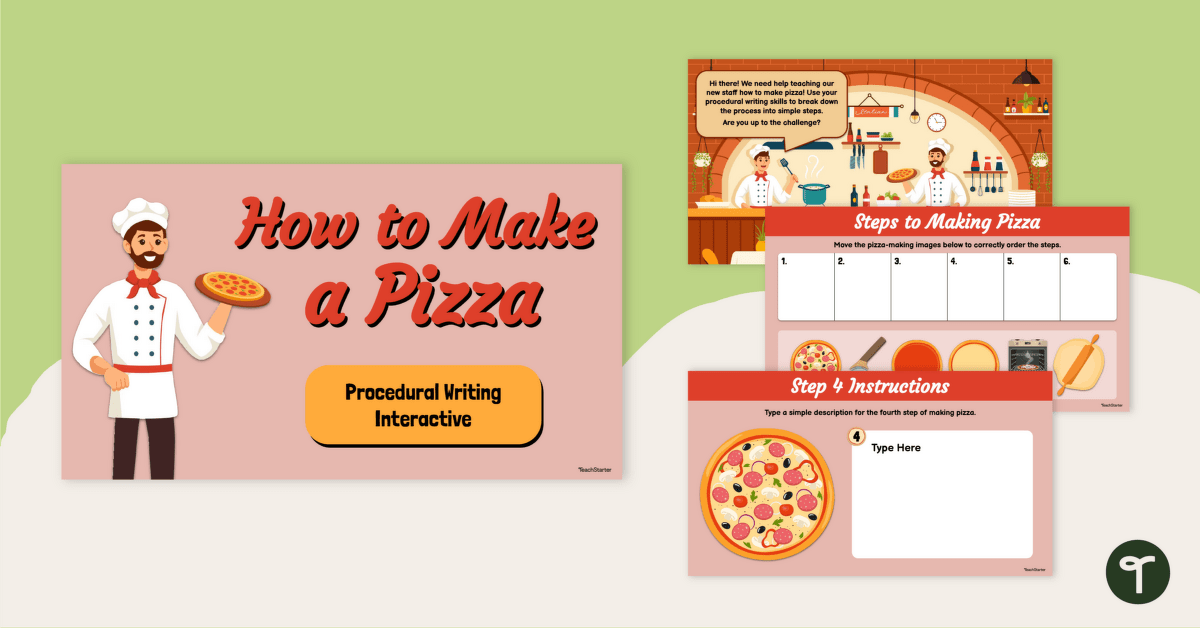 How to Make a Pizza Interactive Activity teaching resource