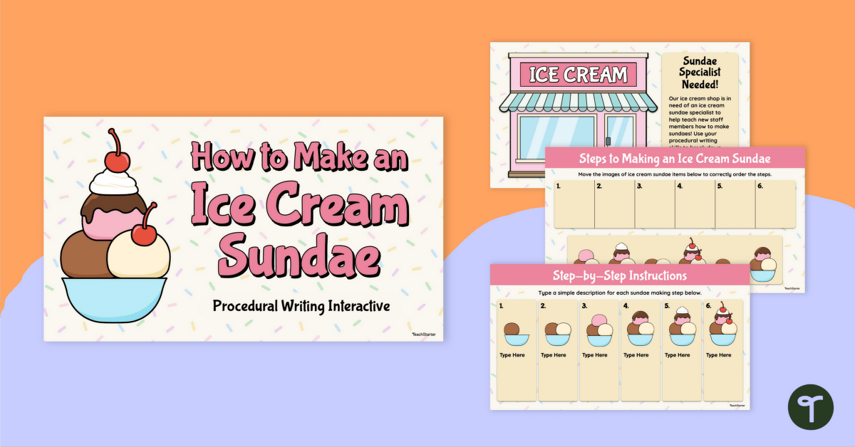How to Make an Ice Cream Sundae Interactive Activity teaching resource
