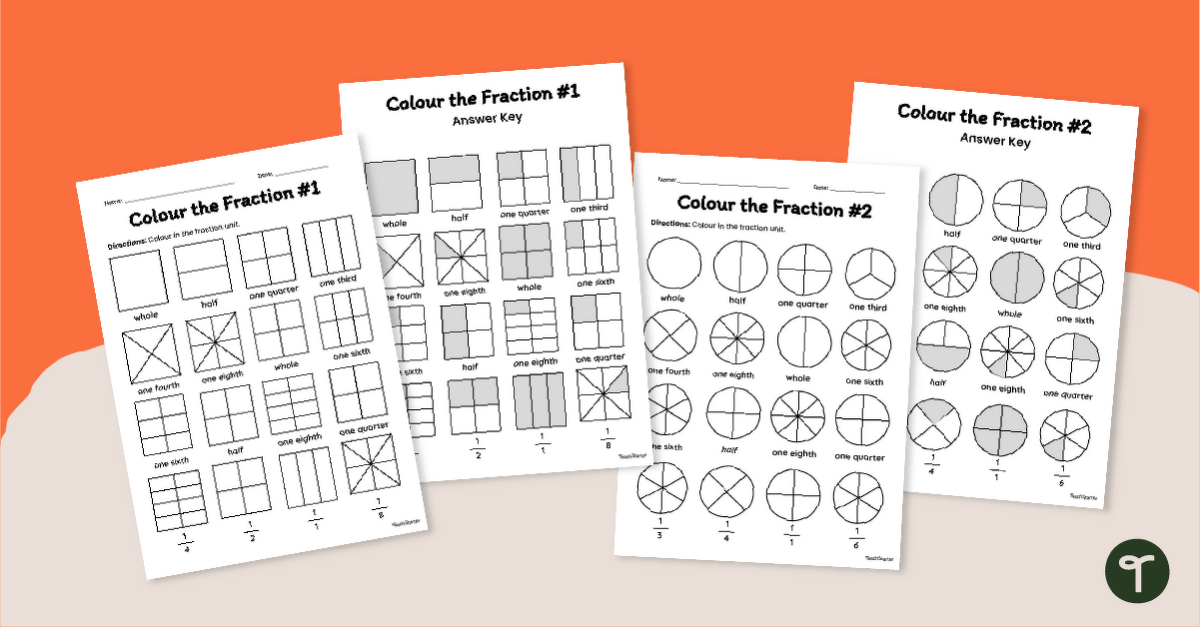 Identify Unit Fractions Worksheets teaching resource