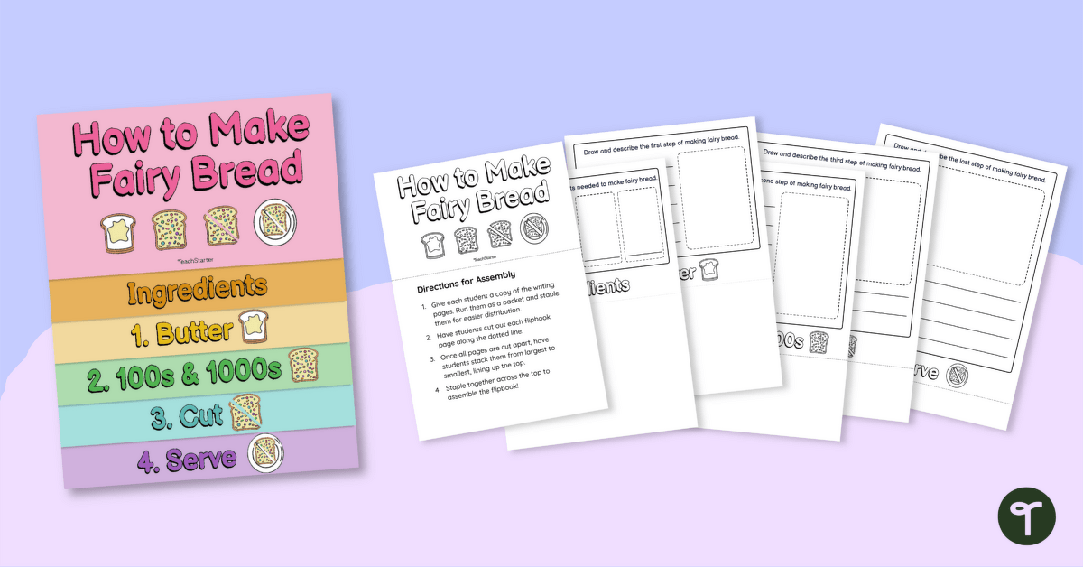 How to Make Fairy Bread Flipbook teaching resource