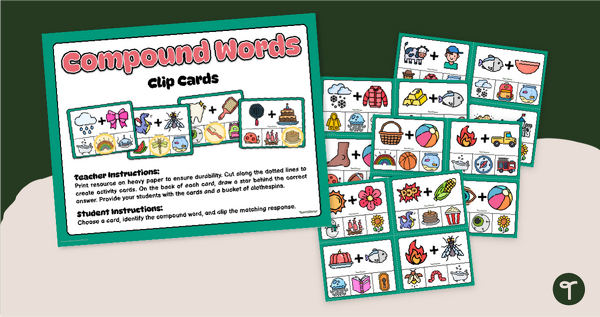 Go to Mash Up Words - Compound Word Clip Cards teaching resource