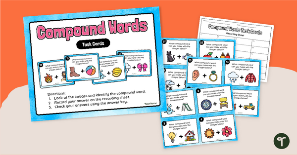 Go to Combining Words Task Cards - Compounds teaching resource