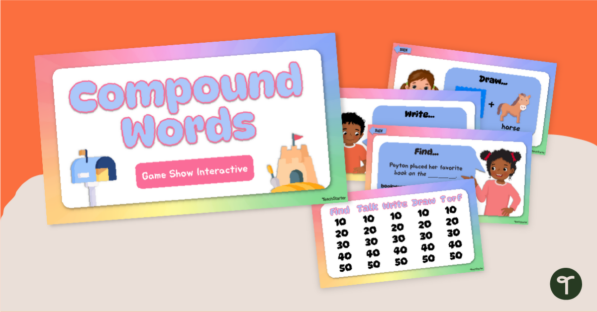 Compound Words Game Show Interactive teaching resource